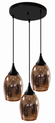 Lampa Wisząca Żyrandol TALERZ E27 MIEDZIANY