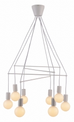 Lampa Wisząca Żyrandol E27 Biały Matowy