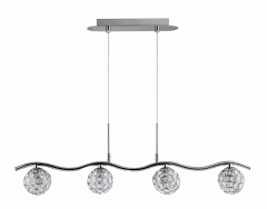 Lampa Wisząca Żyrandol G9 Chrom Przezroczysta