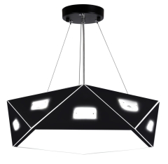 Lampa Wisząca Żyrandol PIĘCIOKATNY 42 G9 Z ŻARÓWKĄ Czarny
