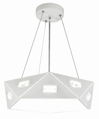 Lampa Wisząca Żyrandol PIĘCIOKATNY 42 G9 Z ŻARÓWKĄ Biały