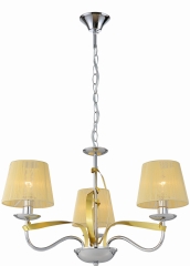 Lampa Wisząca Żyrandol E14 Chrom Złoty