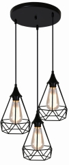Lampa Wisząca Żyrandol TALERZ E27 Czarny