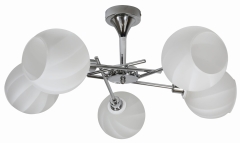 Lampa Wisząca Żyrandol E14 Chrom Klosz Biały
