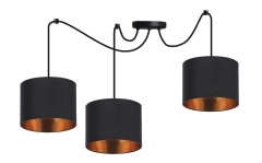 Lampa Wisząca Żyrandol Czarny E27 abażur Czarny