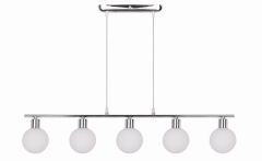 Lampa Wisząca Żyrandol Chrom G9 Klosz Biały