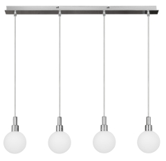 Lampa Wisząca Żyrandol Chrom G9 Klosz Biały
