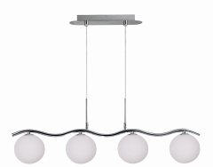 Lampa Wisząca Żyrandol Chrom G9 Klosz Biały