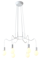 Lampa Wisząca Żyrandol E27 Biały Matowy