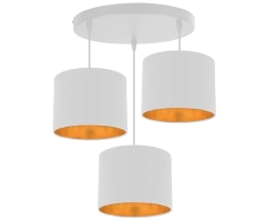 Lampa Wisząca Żyrandol Biały talerz E27 abażur Biały