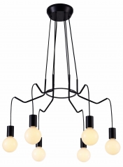 Lampa Wisząca Żyrandol E27 Czarny Matowy