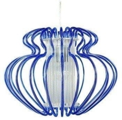 Lampa Wisząca Żyrandol E27 450X330 Mała Niebieska