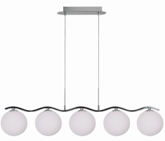 Lampa Wisząca Żyrandol Chrom G9 Klosz Biały