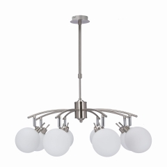 Lampa Wisząca Żyrandol SATYNOWY G9 Klosz Biały