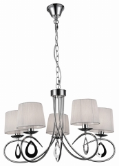 Lampa Wisząca Żyrandol E14 Chrom Biały