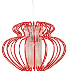 Lampa Wisząca Żyrandol E27 520X420 DUŻA Czerwona