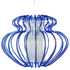 Lampa Wisząca Żyrandol E27 520X420 DUŻA Niebieska