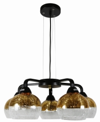 Złota  Lampa Wisząca Żyrandol E27 Czarny
