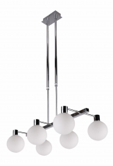 Lampa Wisząca Żyrandol Chrom G9 Klosz Biały
