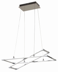 Lampa Wisząca Żyrandol 60X30 LED SREBRNO Szary 4000K