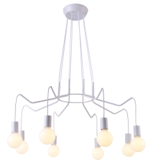 Lampa Wisząca Żyrandol E27 Biały Matowy