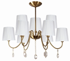Lampa Wisząca Żyrandol E14 Patyna ABAŻUR Biały