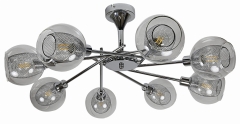Lampa Wisząca Żyrandol E14 Chrom Klosz Bezbarwny
