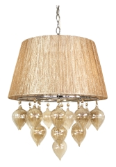 Lampa Wisząca Żyrandol E14 SZARO BEŻOWY
