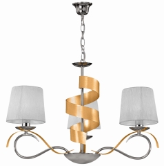 Lampa Wisząca Żyrandol E14 Chrom Złoty