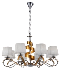 Lampa Wisząca Żyrandol E14 Chrom Złoty