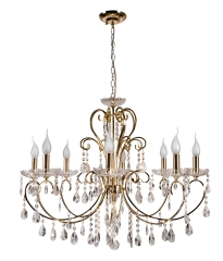 Lampa Wisząca Żyrandol 8* E14 Złoto