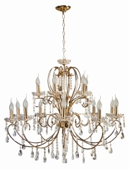 Lampa Wisząca Żyrandol 10 E14 Złoto