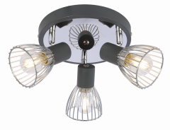 Lampa Sufitowa Żyrandol Plafon E14 Czarny Chrom