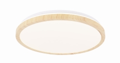 Lampa Sufitowa Żyrandol Plafon LED BIAŁO Drewniany 4000K