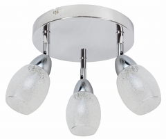 Lampa Sufitowa Żyrandol Plafon 6W LED Klosz WYMIENNY Chrom Bezbarwny