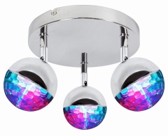 Lampa Sufitowa Żyrandol Plafon LED RGB GŁÓWKA Chrom