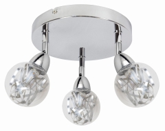 Lampa Sufitowa Żyrandol Plafon 6W LED SMD GŁÓWKA Chrom Bezbarwny