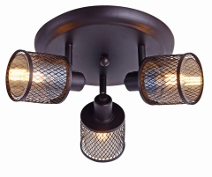 Lampa Sufitowa Żyrandol Plafon Kawowe Złoto E14 Klosz BURSZTYNOWY