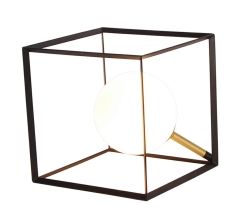 Lampa Stołowa Biurkowa Lampka  Na biurko Czarny Złoty 20x20x20
