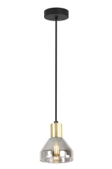 Lampa Wisząca Żyrandol Czarny BRĄZ E14 Klosz DYMIONY