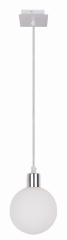 Lampa Wisząca Żyrandol Chrom G9 Klosz Biały 12cm