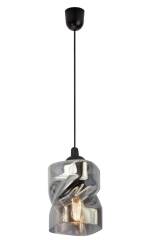 Lampa Wisząca Żyrandol Czarny E27 Klosz DYMIONY