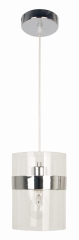 Lampa Wisząca Żyrandol 15 E27 Chrom Przezroczysta