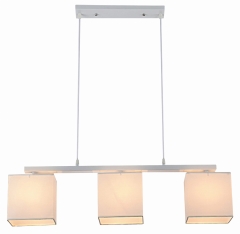 Lampa Wisząca Żyrandol E27 Biały ABAŻ. BEŻOWY