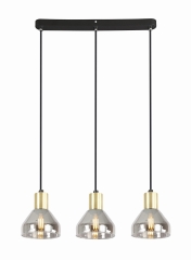 Lampa Wisząca Żyrandol Czarny BRĄZ E14 Klosz DYMIONY