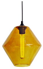 Lampa Wisząca Żyrandol 20 E27 Klosz POMARAŃCZOWY ŻARÓWKA