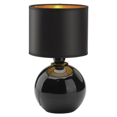 PALLA SMALL Czarna Złota Lampka Nocna Lampa Stołowa Biurkowa