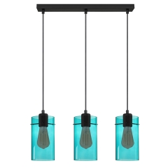 FIRENZE Niebieska Lampa Wisząca Żyrandol Listwa
