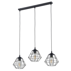 DIAMOND Czarna Lampa Wisząca Żyrandol Listwa