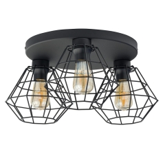 DIAMOND Czarna Lampa Sufitowa Wisząca Żyrandol